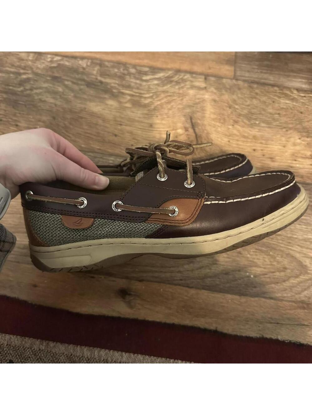 Sperry Top Sider brown boat shoes Kids Size 6 #preppy #summer #sailboat